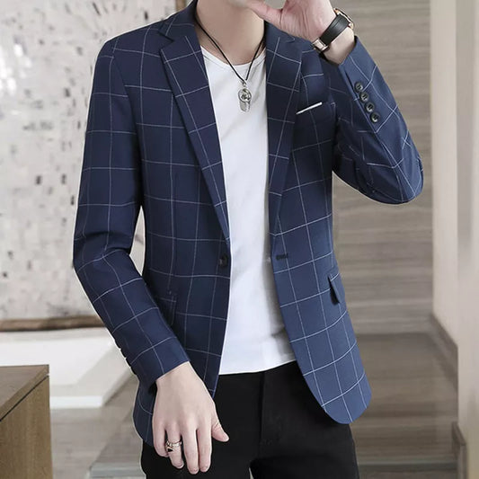 2023 Fashion New Men's Casual Business Plaid Boomers