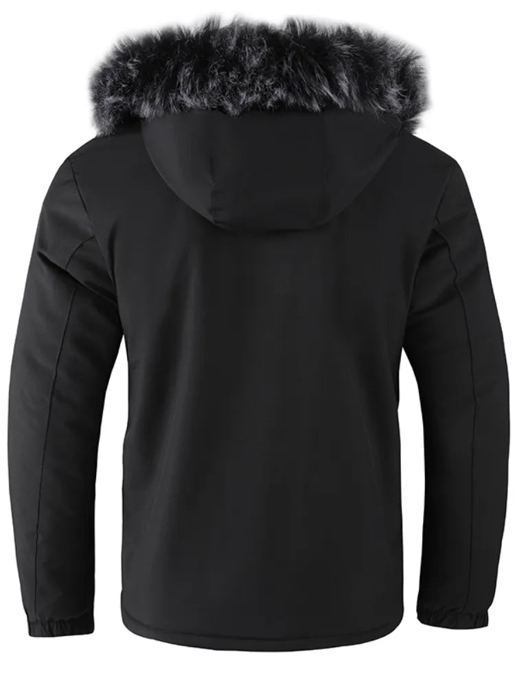 Fleece thickened hooded jacket