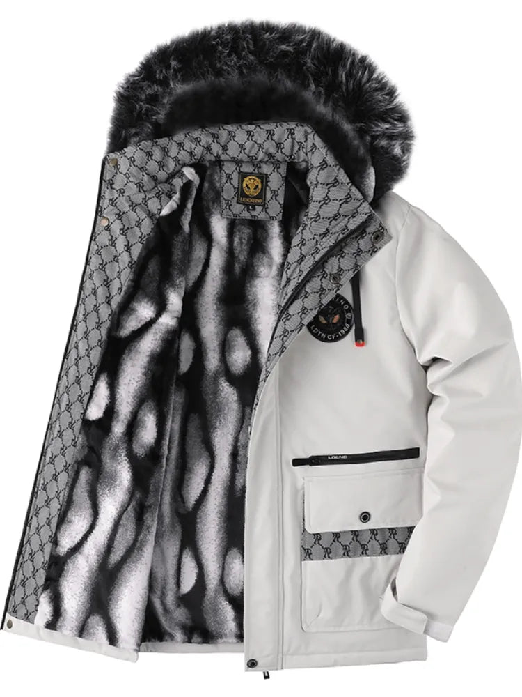 Fleece thickened hooded jacket